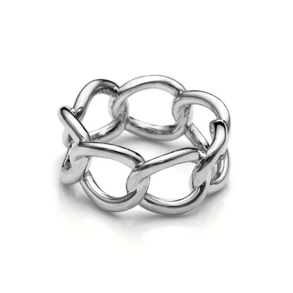Silver Chain Link Scarf Ring - Picture 3 of 4